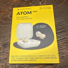 Audien Atom One Rechargeable OTC Hearing Aids Rechargeable With Case 🔥NEW🔥