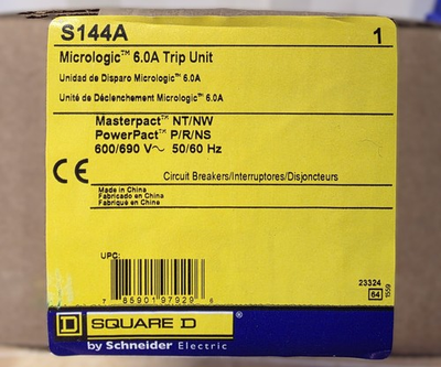#ad #ad SCHNEIDER ELECTRIC SQUARE D TRIP UNIT S144A MICROLOGIC 6.0A 33073 $1449.00