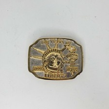 Vintage 100 Years of Liberty Statue of Liberty 2 Tone Belt Buckle