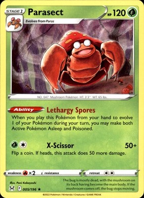 Parasect 005/196 Rare - Pokemon SWSH11: Lost Origin NM