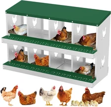  Metal Chicken Coop Nesting Box 8 Compartment for Easy Egg Laying Collection