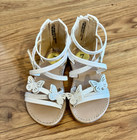 Happily Grey Kids Girls White Butterfly Glitter Strappy Flat Sandals Size 7 — photo 1