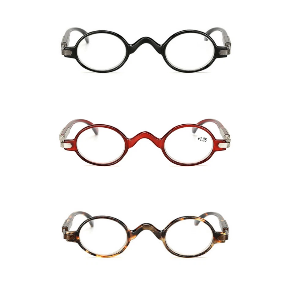 Gafas de lectura redondas pequeñas retro vintage lectores 1.0 1.5 2.0 2.5 3.0 3.5 Foto 3 de 4