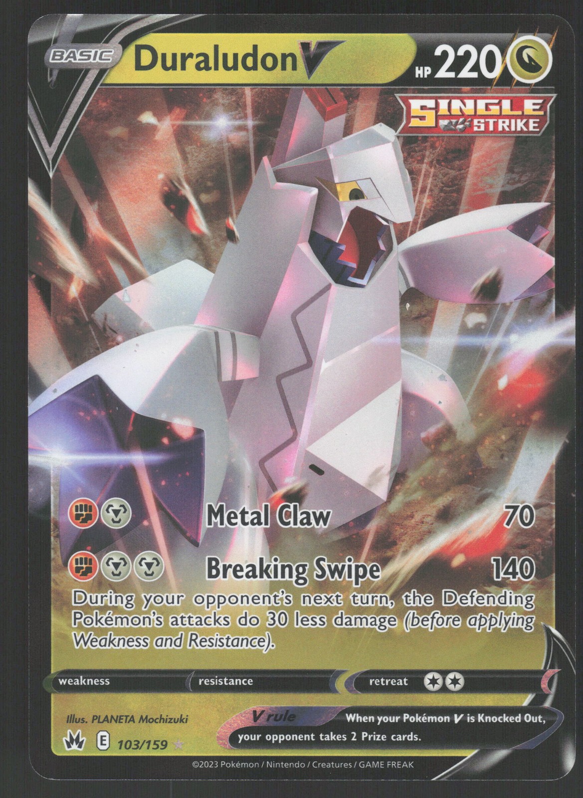 Duraludon V 103/159 Ultra Rare Pokemon TCG Crown Zenith NM