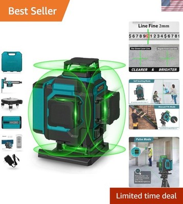 16 Lines Green Laser Level Pro, 4x360° 4D Green Cross Line Professional for C...
