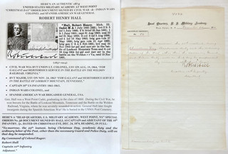 CIVIL WAR WIA/INDIAN WARS COLONEL/SPANISH AMERCAN GENERAL HALL DOCUMENT SIGNED