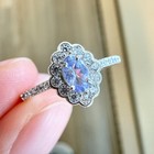 925 Sterling Silver Ring 5x3mm Natural Tanzanite Gemstone Zircon Handmade Flower — photo 1