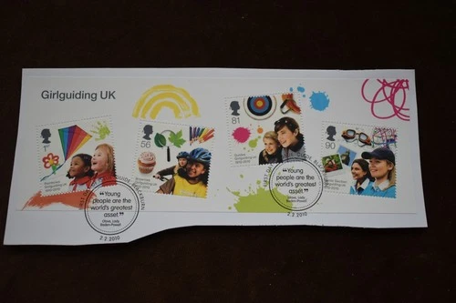 GB 2010 Girl Guiding UK m/s, Commemorative Stamps On Piece, Used, ex FDC
