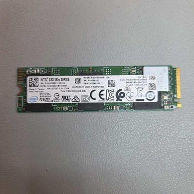 Intel 660p Series 512GB,Internal,M.2 2280 (SSDPEKNW512G8X1) Solid State Drive