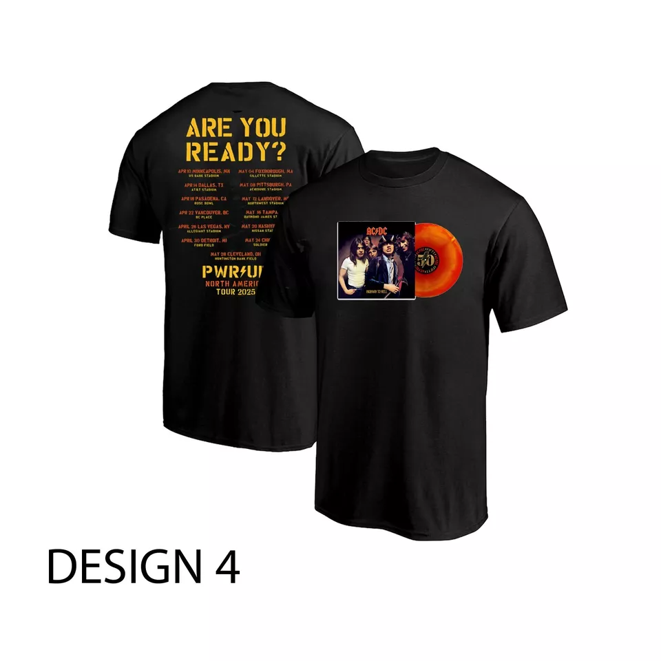 PWR UP 2025 ACDC Are You Ready Tour Dates T-Shirt Power Up North American 2025