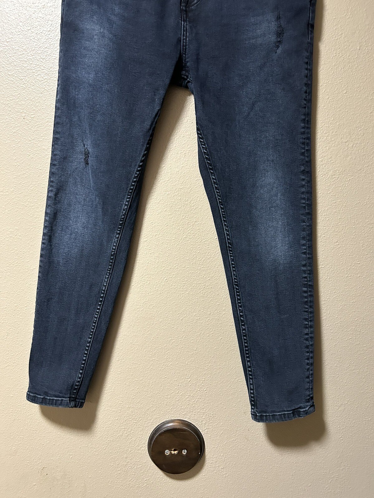 Zara Man Slim Fit Jeans Sz 34 EUR 44 Blue Skinny Jeans Dark Wash RN