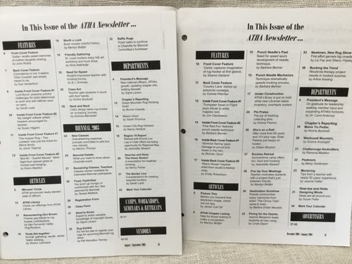 ATHA NEWSLETTER ASSOC TRAD RUG HOOKING ARTIST 2002-2003 8 mags wool with INDEX - Picture 6 of 11