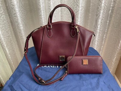 Dooney and Bourke Sydney Saffiano Leather Satchel - Bordeaux  display picture 3
