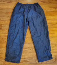 Vintage Lavon Women's Blue Nylon Windbreaker High Rise Running Track Pants Large