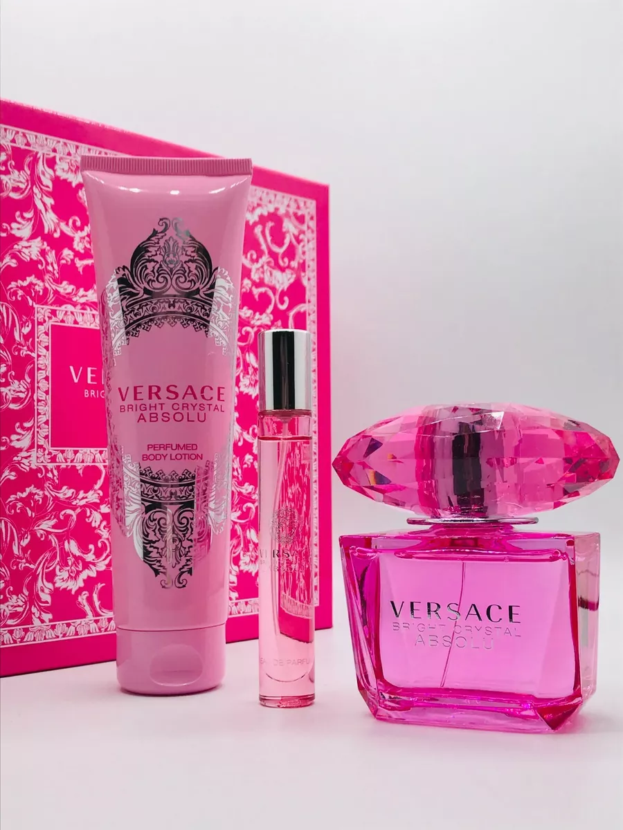 Versace Bright Crystal Absolu 3pc set Women Parfum Spray 3.0 oz
