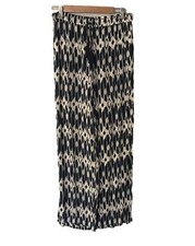 Women's J CREW Blue Print Drawstring Wide Leg Loose Palazzo Pants Sz S