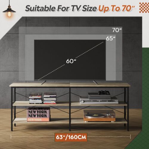 TV Stand TV Media Console with 3-Tier Storage Shelves for Living Room Bedroom - Picture 4 of 7