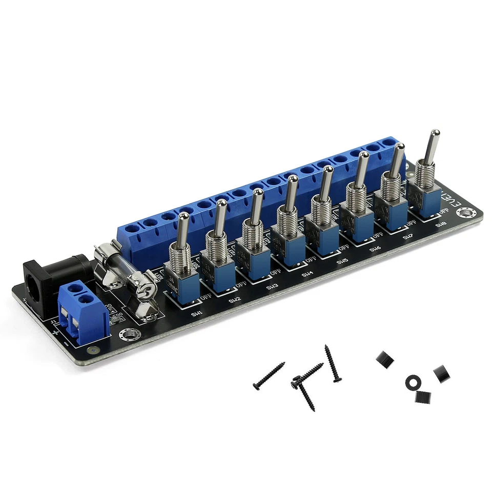Evemodel 3V-24V DC Individual Toggle Switch Power Distribution Module 8 Channel - Image 2 of 4