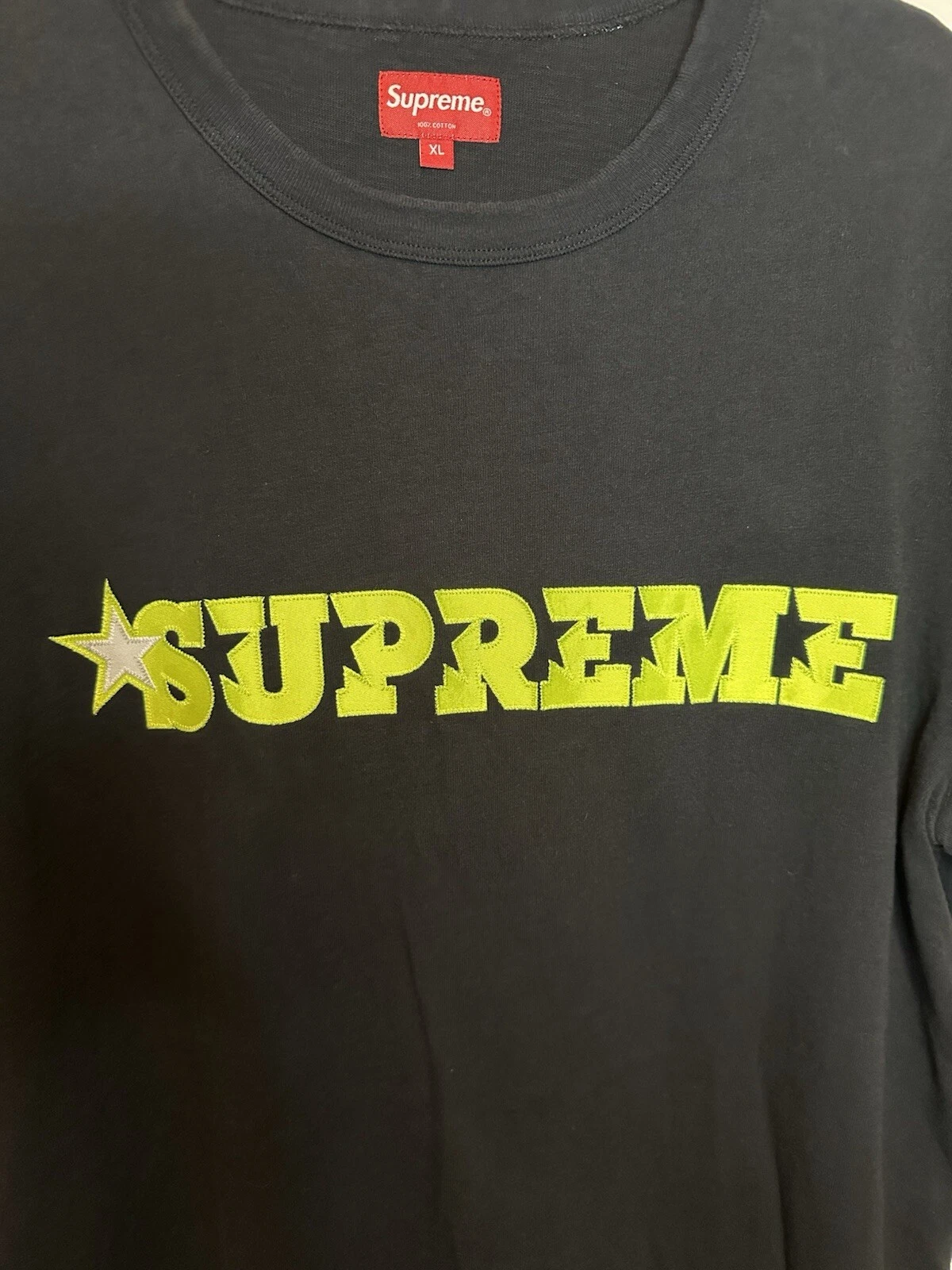 Tee shirt noir Supreme SS20 Star Logo taille S boîte logo bogo