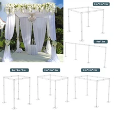 3ft/6ft/10ft Wedding Canopy Chuppah Drape Stand Heavy Duty Square Pipe Frame Kit