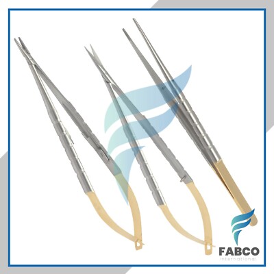 3 GERMAN CASTROVIEJO MICRO SURGERY NEEDLE HOLDER STR SCISSORS STR SUTURE FORCEPS