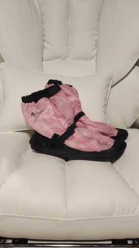 Sur point - bottines d'échauffement de ballet à hauteur de cheville - rose et noir - Photo 1/3