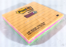 POST-IT STICKY NOTES 4445-3SSMX 3 LINED Pads x 45 sheet 4" x 4" Total 135 sheets