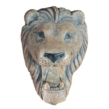Telle M Stein Handcast 9" Lion Head #0349 Wall Hanging Decor 2002 Signed Artwork