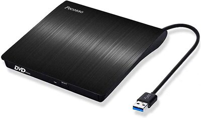 Pecosso Externe CD/DVD Laufwerk USB 3.0 Portable Slim CD/DVD-RW Brenner Laptop