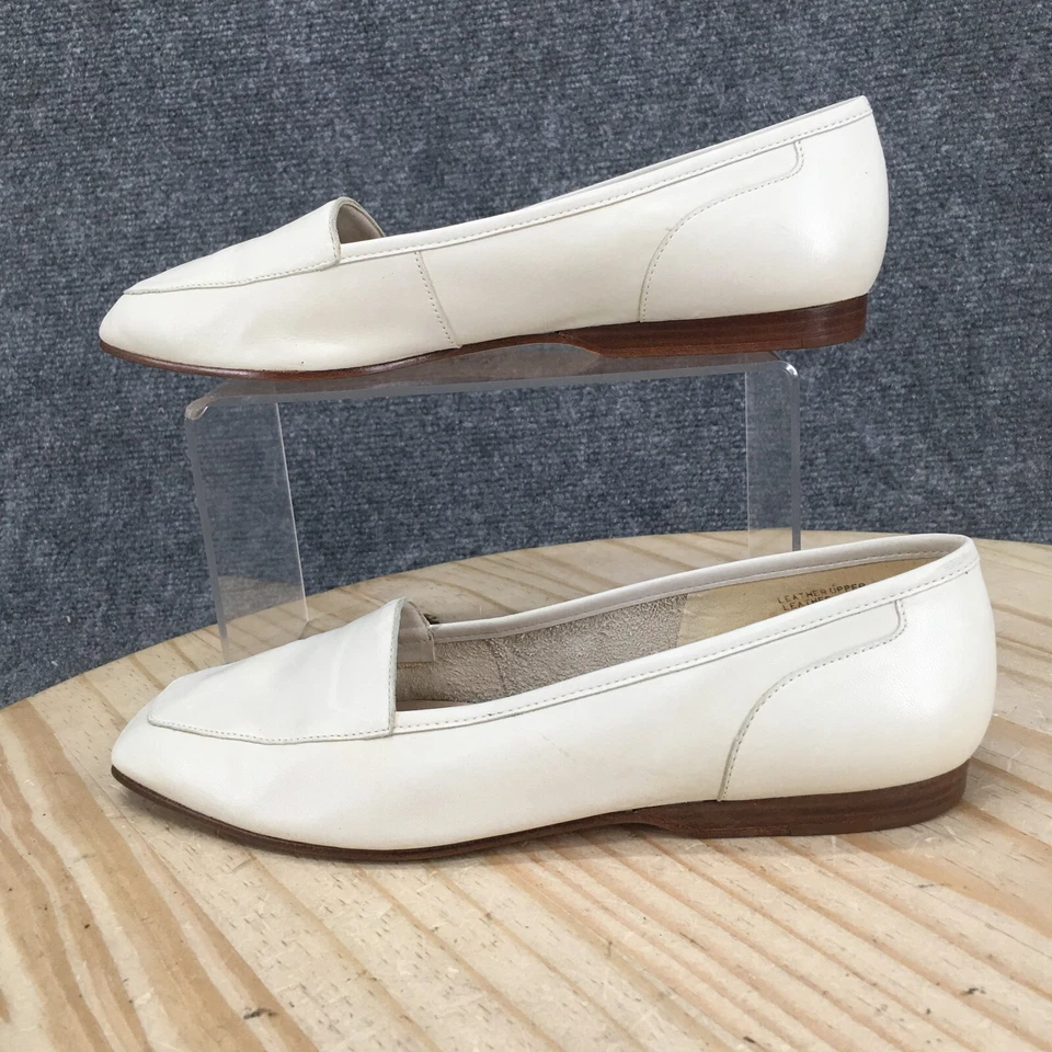 Zapatos mocasines Enzo Angiolini para mujer 7,5 M Liberty sin cordones de cuero blanco sin usar, punta Foto 2 de 4
