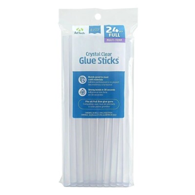 Adtech Crystal Clear Multi Temp Full Size Hot Glue Sticks 11'' X .44'' Pack Of 24.