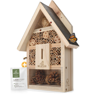wildtier liebe Insektenhotel Groß inkl. Lockstoff Insektenhaus Bienenhotel