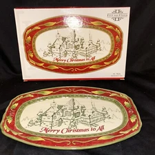 Fitz and Floyd Merry Christmas to All St. Nick Sentiment Tray