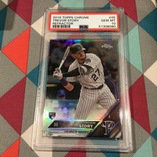 2016 Topps Chrome Trevor Story Refractor PSA 10 Gem Mint #45 RC Rockies - Rare