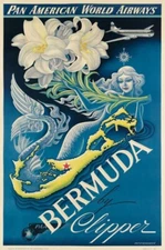Bermuda Art Print Boris Artzybasheff 1933 – Pan Am Clipper Poster Fantasy Design