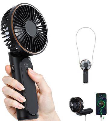 Portable Handheld Fan, 4000mAh, 180 Adjustable, 6 Speed Wind, Display Electri...