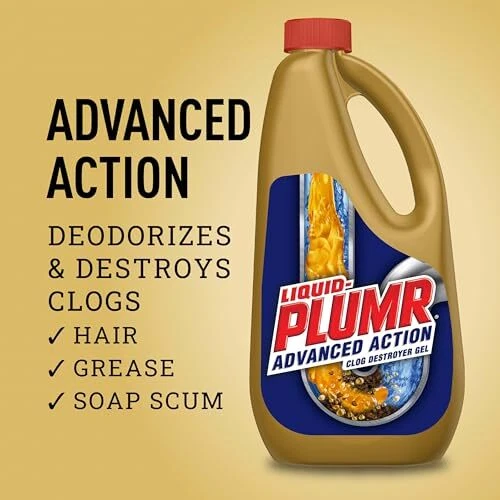 Liquid Plumr Advanced Action Clog Destroyer Gel 2 包 32 盎司安全管 — 第 3/4 张图片