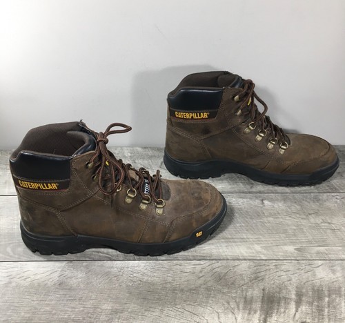 CAT Caterpillar 90803 Outline Steel Toe Work Leather Mens Boots Size 11.5 Wide