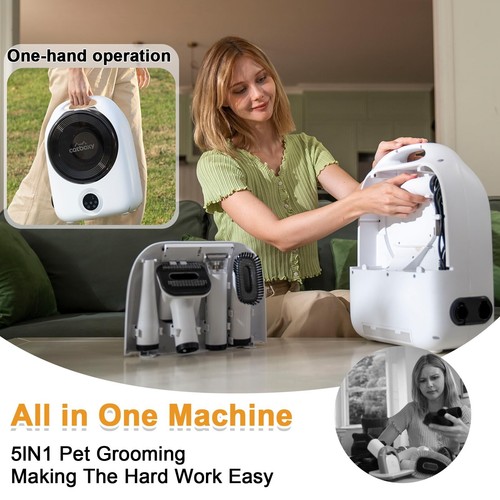 Dog Grooming Vacuum Kit,Cat Dog Hair Dryer Groomer,Pro Pet Hair Remover with ... - 第 4/6 張圖片