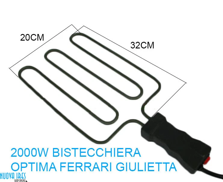 RESISTENZA PER BISTECCHIERA 2000W CON MANICO FERRARI OPTIMA G3 GIULIETTA 32x20CM - Bild 1 von 1