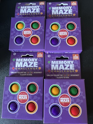 4x Memory Labyrinth Sequenz Spiel Blinkleuchten Tasten Gehirntraining Kinder Spaß X4