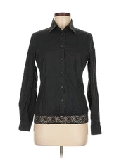 Moda International Women Black Long Sleeve Blouse M