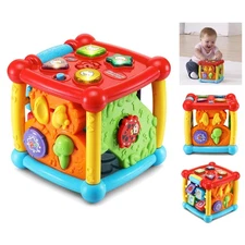 Interactive Activity Cube with Light-Up Buttons - Learn & Play for 6 +