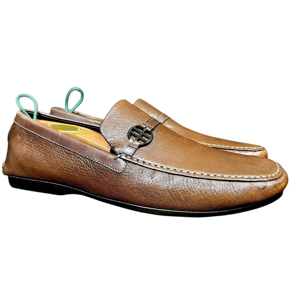 Men\'s Hugo Boss Brown Leather Driving Shoes Loafers - US 7 Amazon.com | Hugo Boss Driver Grain Leather Moccasins Light  main image 3