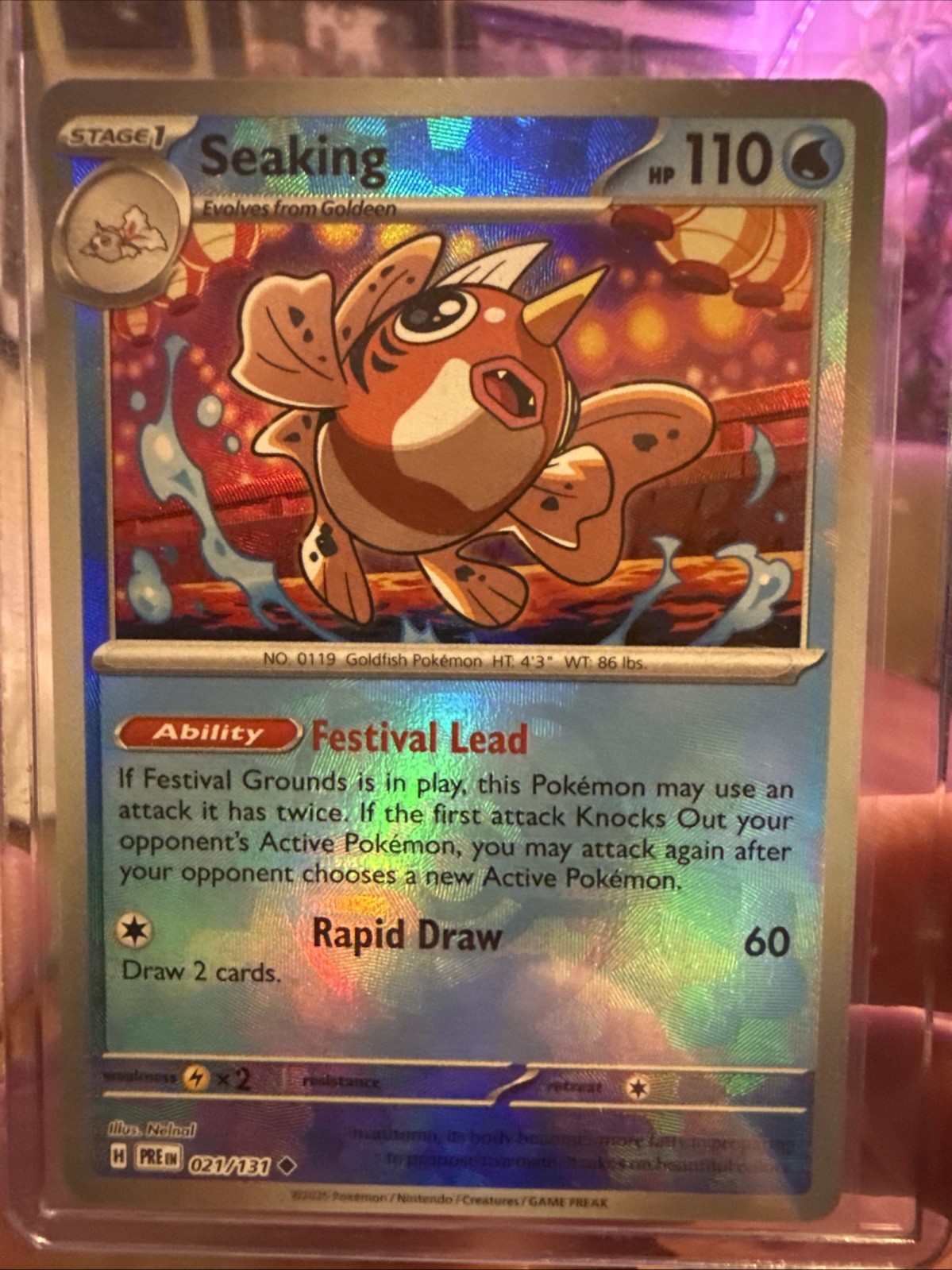 Pokemon TCG S&V Prismatic Evolutions Seaking 021/131 Master Ball Pattern NM