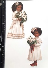 Lot of 2 African American Girls Fancy Dresses SINGLE LAYER Embellishments 990