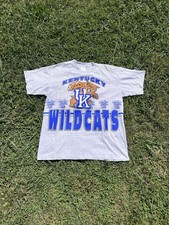 Vintage University Of Kentucky Wildcats All Over Print Tshirt Rare Single Stitch