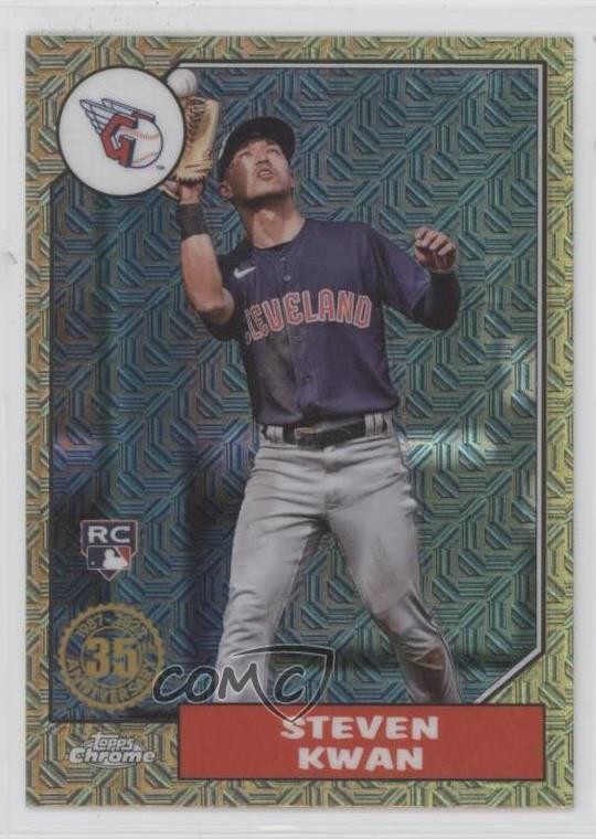 2022 Update 1987 Topps Chrome Silver Pack Series Mojo Steven Kwan #T87C-21 y5m