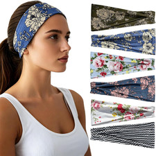 Headbands for Women - 6 Pack Wide Elastic Hair Bands Stretchy Sweatbands Hair