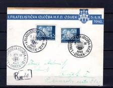 Kroatien WK2 1942 - Einschreiben - Gedenkbrief FI Osijek - gereist